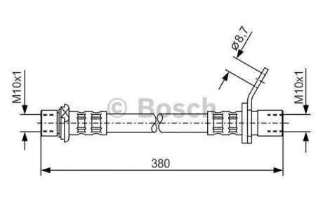 Гальмівний шланг 380mm TOYOTA Avensis \'\'RR \'\'1,6-2,0 \'\'97-03 BOSCH 1 987 476 162