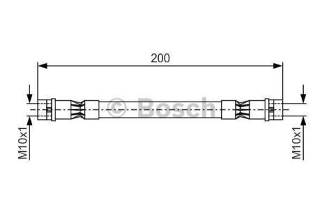 AUDI шланг гальмівний задній Audi 80 91- BOSCH 1 987 476 402