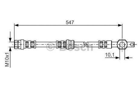 MAZDA шланг гальмівний передн. 626 -91 BOSCH 1 987 476 542