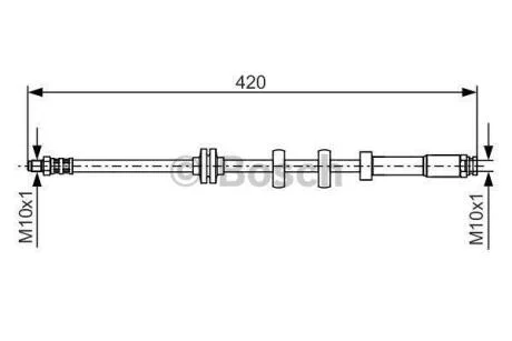 FIAT шланг гальмівний передній Punto 93- правий BOSCH 1 987 476 637