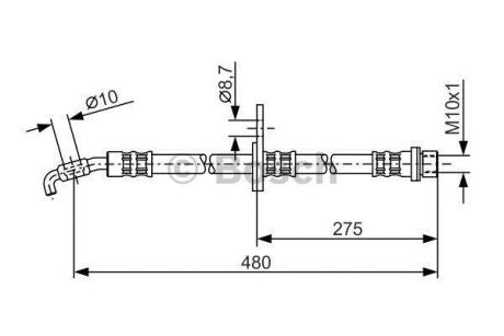 TOYOTA гальмівний шланг передн. RAV 4 94- BOSCH 1 987 476 758