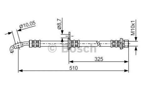 Шланг гальмівний передн. лівий TOYOTA Avensis -03 BOSCH 1 987 476 764
