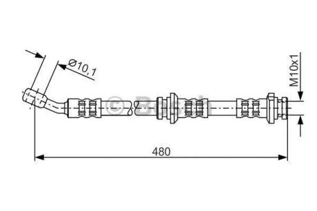 NISSAN шланг гальмівний передн. лів. Almera -00 BOSCH 1 987 476 802