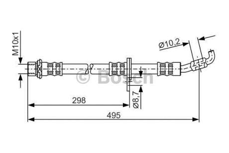 Гальмівний шланг 495mm LEXUS/TOYOTA ES300/RX300/Avalon/Camry \'\'2,0-3,0 \'\'91-05 BOSCH 1 987 476 963