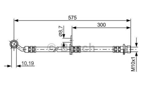Шланг гальм. задн. прав. HONDA CIVIC -05 BOSCH 1 987 476 987
