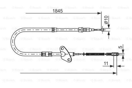 DB трос ручн.гальма прав.207-310 86-(нов.тип)1862м BOSCH 1 987 477 118