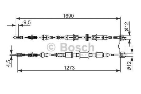OPEL трос ручного гальма задній Astra 92- BOSCH 1 987 477 129