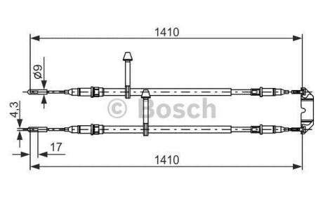 SAAB Трос гальмівний 9-5 -09 BOSCH 1 987 477 245