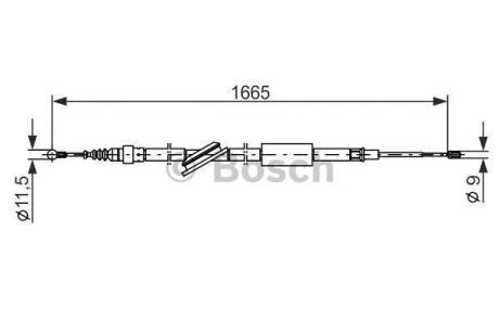 Трос гальм. задн. лів. прав. AUDI TT -06 BOSCH 1 987 477 249