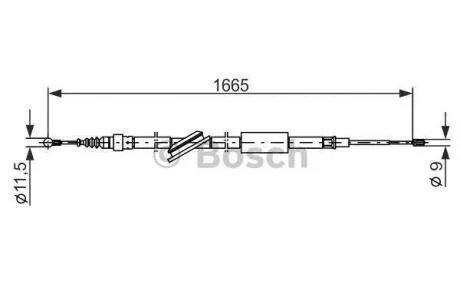 Трос гальм. задн. лів. прав. AUDI TT -06 BOSCH 1 987 477 249
