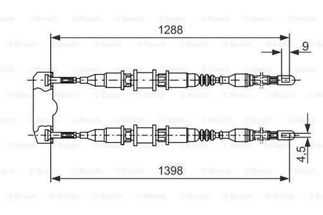 OPEL трос ручного гальма задній Astra 92- BOSCH 1 987 477 258
