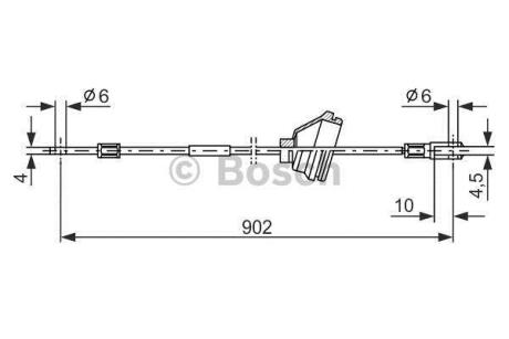 O VOLVO трос ручного гальма задн. прав. 740-760-940-960 BOSCH 1 987 477 349