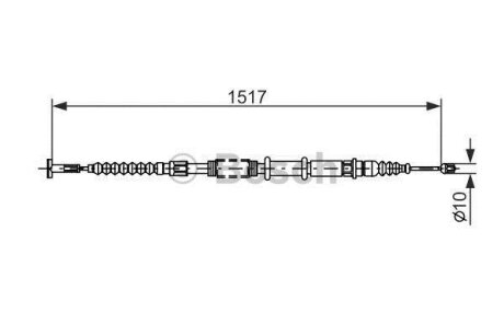 Трос, стояночная тормозная система BOSCH 1 987 477 382