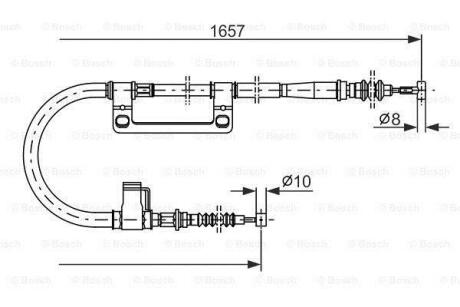 MAZDA трос ручного гальма лів.626 92- BOSCH 1 987 477 502