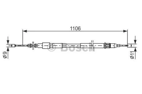 Трос ручного гальма лівий/opel/corsa-c з 2001 BOSCH 1 987 477 529