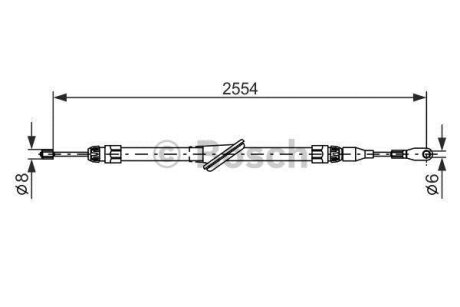 Трос ручного гальм. DB C202 BOSCH 1 987 477 699