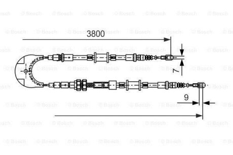 FORD трос ручного гальма задн. Scorpio 96- BOSCH 1 987 477 731