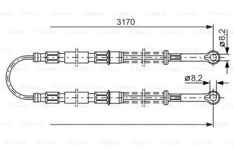 SEAT трос ручного гальма TERRA 86- BOSCH 1 987 477 792