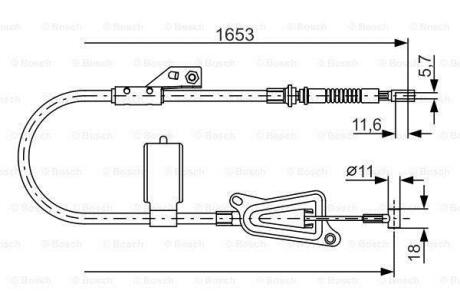 NISSAN трос ручного гальма лів.Almera 01- ABS BOSCH 1 987 477 915