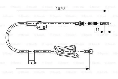 Трос ручного гальм. прав. NISSAN ALMERA TINO -06 BOSCH 1 987 477 943