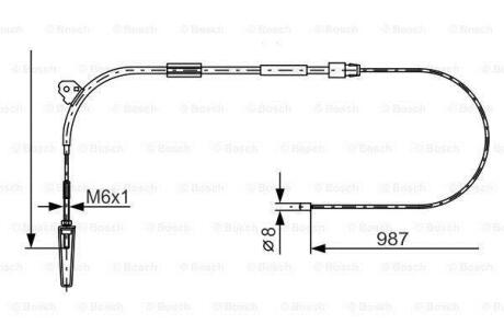 DB трос ручного гальма передн. A-Class W168 BOSCH 1 987 477 960
