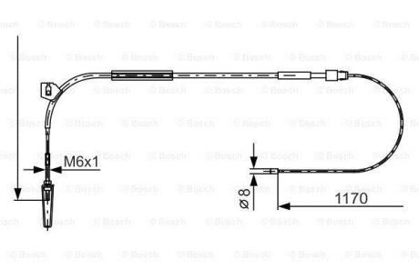 FEBI DB трос ручного гальма передн. A-Class W168 BOSCH 1 987 477 961