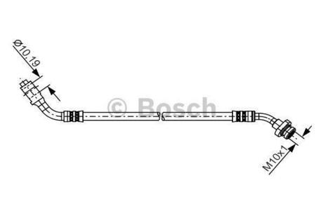 Шланг гальм. передн. прав. NISSAN TERRANO -97 BOSCH 1 987 481 227