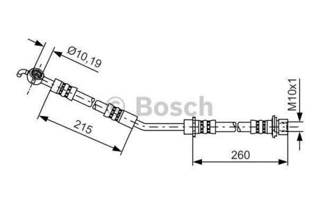 Шланг гальм. передн. лів. TOYOTA Yaris -13 BOSCH 1 987 481 409