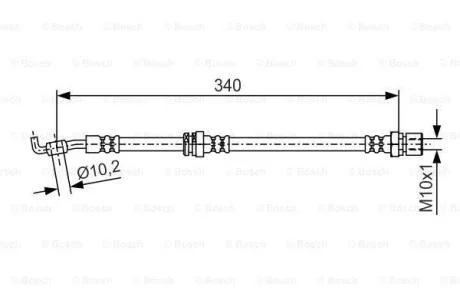 Шланг гальм. задн. прав. DAEWOO Nubira BOSCH 1 987 481 627