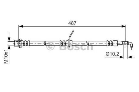 Шланг гальм. задн. прав. TOYOTA AVENSIS -03 BOSCH 1 987 481 633