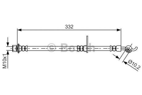 Гальмівний шланг TOYOTA Auris E15/Avensis T27 \'\'RR \'\'1,6-2,2 \'\'07>> BOSCH 1 987 481 655