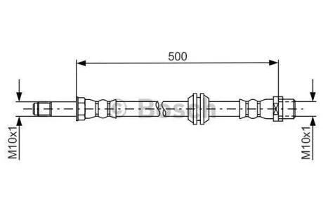 VW шланг гальм. задн. лів./прав. CRAFTER 06- BOSCH 1 987 481 676