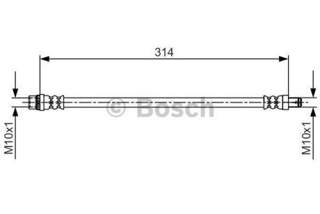 Шланг гальмівний передн. (15&quot,) DACIA Logan 07- BOSCH 1 987 481 718