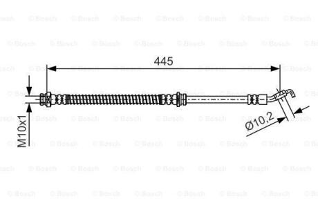 Шланг гальм. передн. MITSUBISHI COLT V -03 BOSCH 1 987 481 723