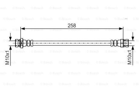 MITSUBISHI шланг гальмівний задн.Lancer -08 BOSCH 1 987 481 725