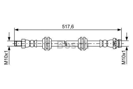 Гальмівний шланг LAND ROVER Freelander 2 \'\'R \'\'06>> BOSCH 1 987 481 731