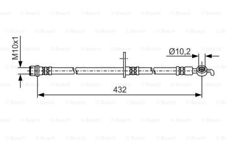 Шланг гальм. передн. прав. TOYOTA LAND CRUISER 200 08- BOSCH 1 987 481 A57