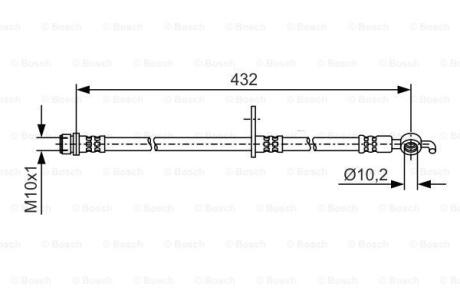 Шланг гальм. передн. лів. TOYOTA LAND CRUISER 200 08- BOSCH 1 987 481 A58