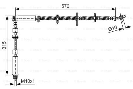 Гальмівний шланг LAND ROVER Discovery \'\'FL \'\'2,7-5,0 \'\'09>> BOSCH 1 987 481 A63