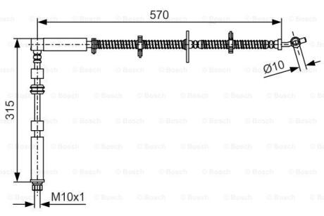 Гальмівний шланг LAND ROVER Discovery \'\'FR \'\'2,7-5,0 \'\'09>> BOSCH 1 987 481 A64