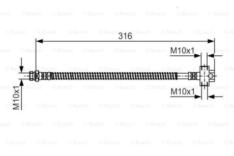 Шланг гальм. задн. внут. HYUNDAI TERRACAN -06 BOSCH 1 987 481 A65