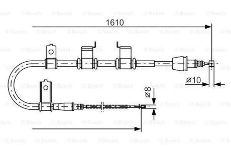 HYUNDAI трос ручного гальма лів.Getz BOSCH 1 987 482 070