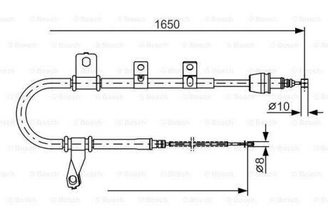 Гальмівний трос 1650mm HYUNDAI Matrix \'\'RL \'\'01-10 BOSCH 1 987 482 074