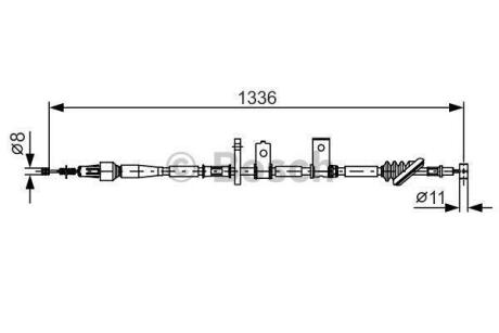 SUZUKI трос ручн.гальма лів.Grand Vitara (3d) -05 BOSCH 1 987 482 091