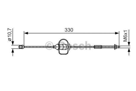 FORD трос ручного гальма передн.Focus 05- BOSCH 1 987 482 121