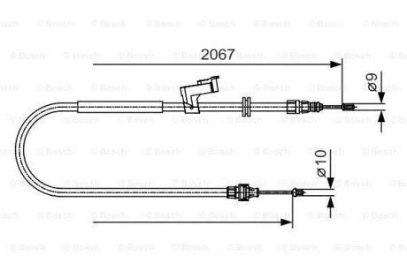 Трос гальм. задн. прав. FORD GALAXY BOSCH 1 987 482 134