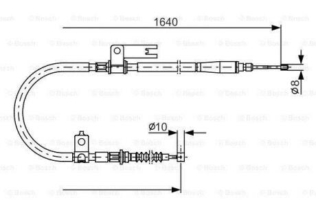 MAZDA трос ручного гальма задн. лів. 323 -04 BOSCH 1 987 482 154