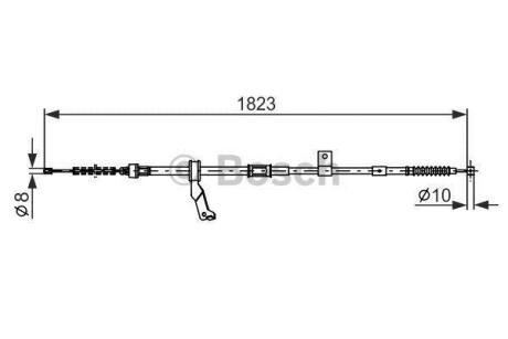 Гальмівний трос 1823mm TOYOTA Avensis T25 \'\'RR BOSCH 1 987 482 297