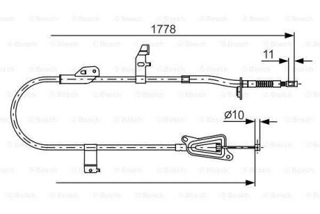 NISSAN трос ручн.гальма лів.Primera 02- BOSCH 1 987 482 304