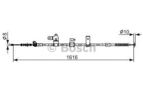 TOYOTA трос ручного гальма задн. лів. Corola -07 BOSCH 1 987 482 307